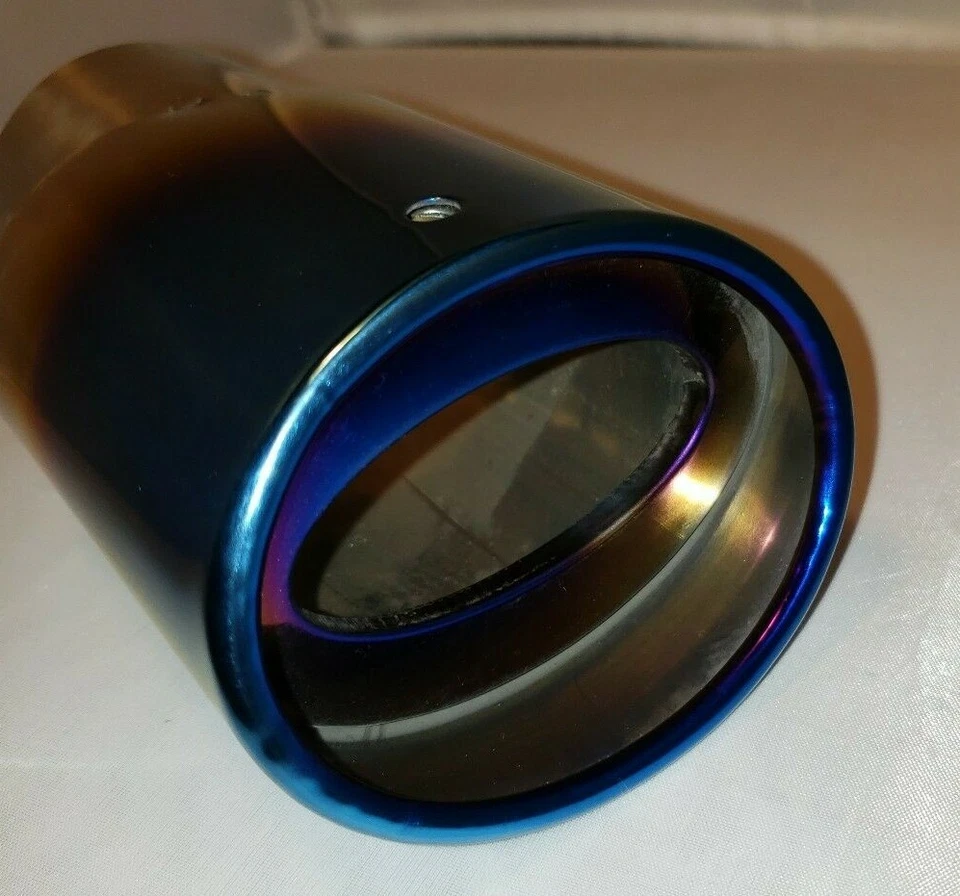 Uxcell Titanio Azul Plata Escape Silenciador Punta Auto Coche Parte 62mm Entrada Nuevo Foto 2 de 4