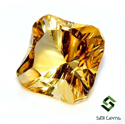 Certified Natural Citrine Fancy Cushion Concave Cut 13x13 mm 9.78 CTS Loose Gems - Picture 9 of 10