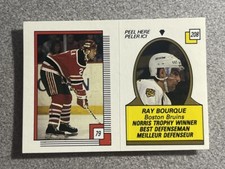 1988-89 O-Pee-Chee Stickers Devils #208 Ray Bourque #79 Joe Cirella OPC HOF 🏒🔥