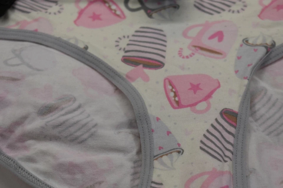 Bragas de natación Rene Rofe para mujer rosa gris estampado de taza cintura elástica elástica M Foto 3 de 4