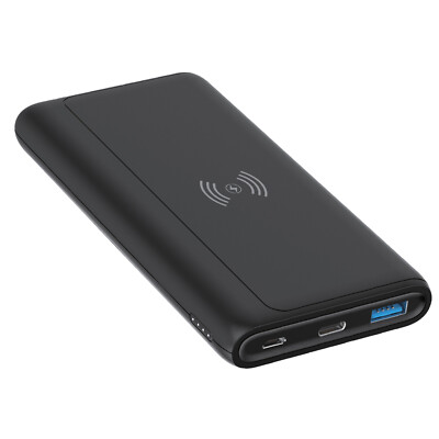 10000MAH POWER BANK WIRELESS CHARGING BACKUP BATTERY PORTABLE SLIM for TABLETS
