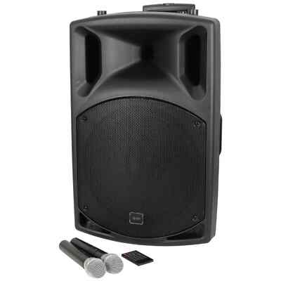 QX15PA-PLUS 15'' Tragbare Premium PA mit UHF Mikrofonen, USB/SD/FM & Bluetooth