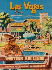 Las Vegas Nevada Cowboy United States America Travel Advertisement Poster 