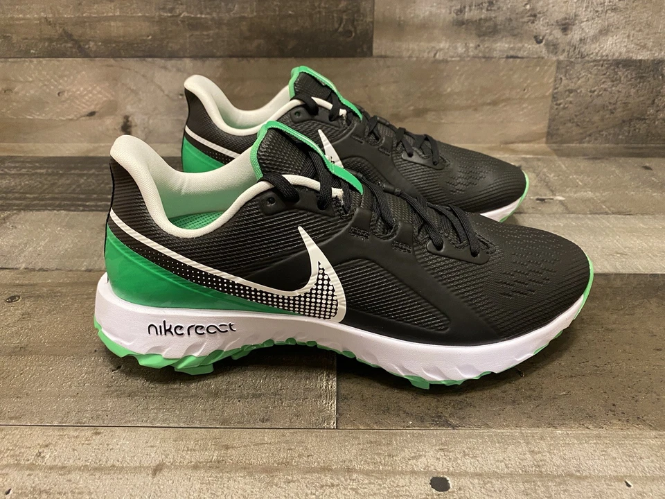 Nike React Infinity Pro Black Green Golf Shoes Cleats Men's Size 7.5 CT6621-001 - Image 3 of 4