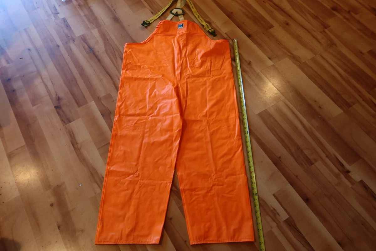 Vintage Helly Hansen Norway Orange Rain Bib Overall Pants D411 Large