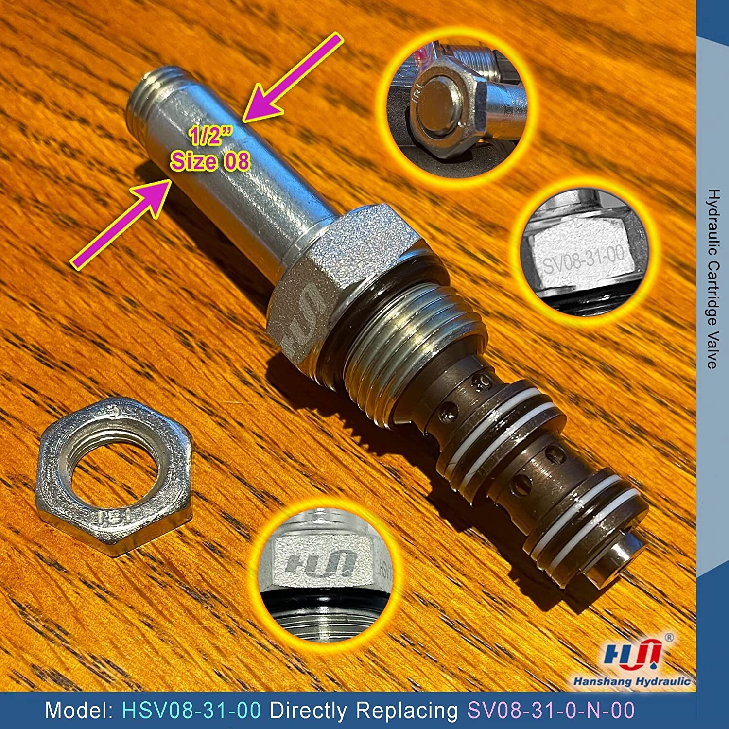 SV08-31 Cartridge Solenoid Valve Spool-Type Three-Way Two-Position Spool