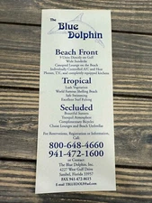 Vintage Blue Dolphin Beachfront Resort Brochure With Map & Contact Info