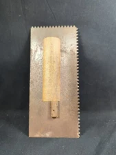 Vintage Rustic Cement Finishing Tool Wood Handle Masonry Trowels Leveler 9x3"