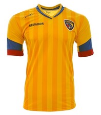 Ecuador  New Arza Soccer Jersey Yellow/Blue 100% Polyester