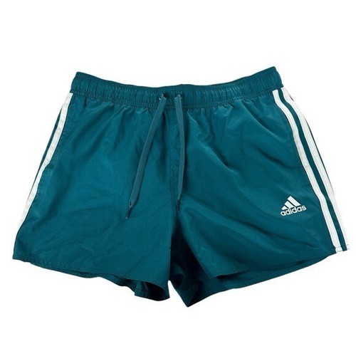 Adidas Men's M Swim Shorts 3" Inseam Teal Classic 3 Stripe Lined HF5424