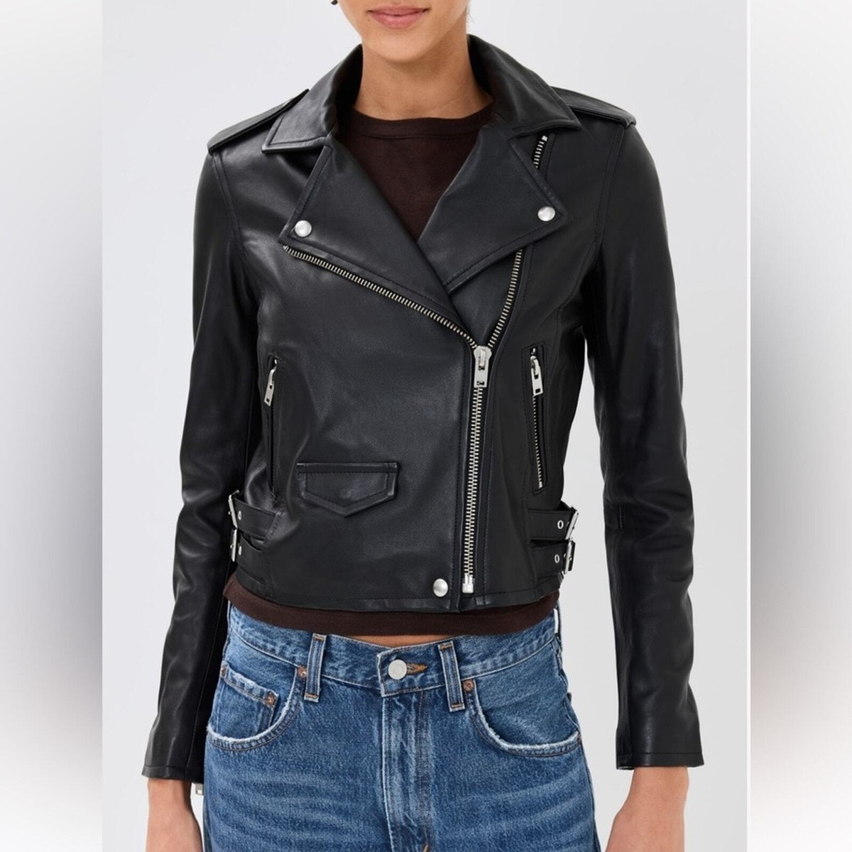 IRO Ashville Black Leather Jacket sz 42 | eBay display picture 1