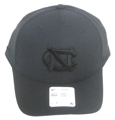 North Carolina Tar Heels Charcoal Stretch Fitted Hat By Nike, Size M-L