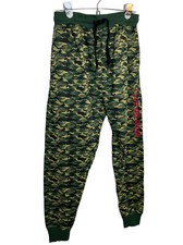 True Religion Camo Loungewear Pants Mens Small Joggers Green Drawstring Waist