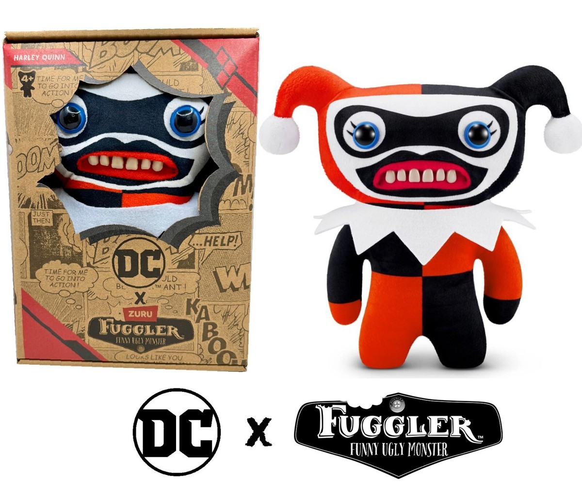 Harley Quinn FUGGLER Plush – DC Comics x ZURU Funny Ugly Monster