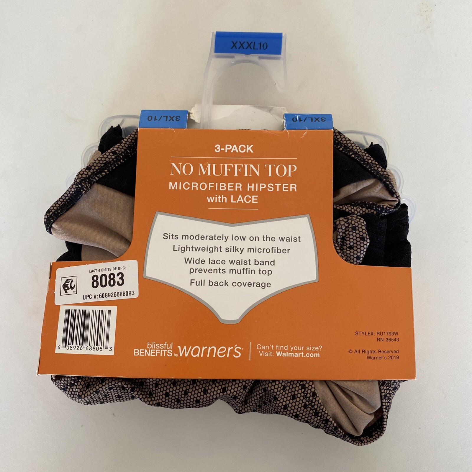 Blissful Benefits by Warners 'No Muffin Top' Microfiber Hipster Panties