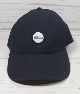 Titleist Adjustable Leather Strap Navy Blue Mens Golf Hat Cap