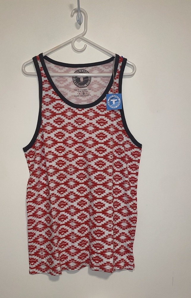 NWT $32 Topo Ranch Venice Beach Aztec Print Tank Top - Sz. XL, Baked Apple