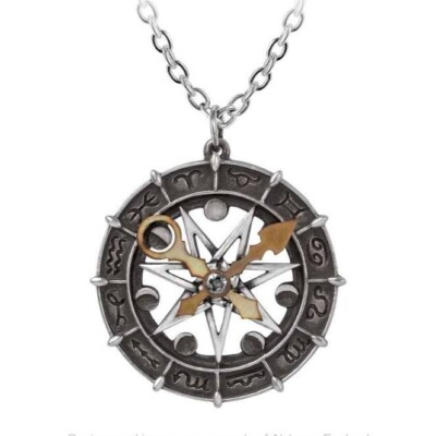 ALCHEMIE ASTRO-MONDKOMPASS ANHÄNGER Mondphasen astrologisch + KOSTENLOSE SAMTETASCHE