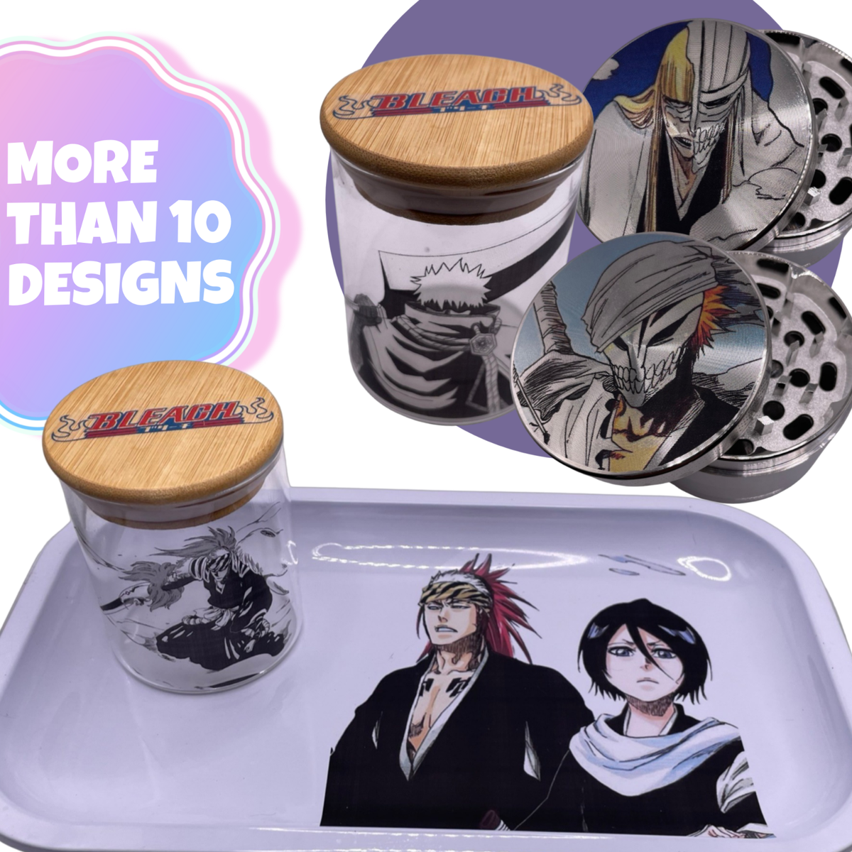Bleach Anime Spice Grinder, Stash Jar, Rolling Tray Set | eBay