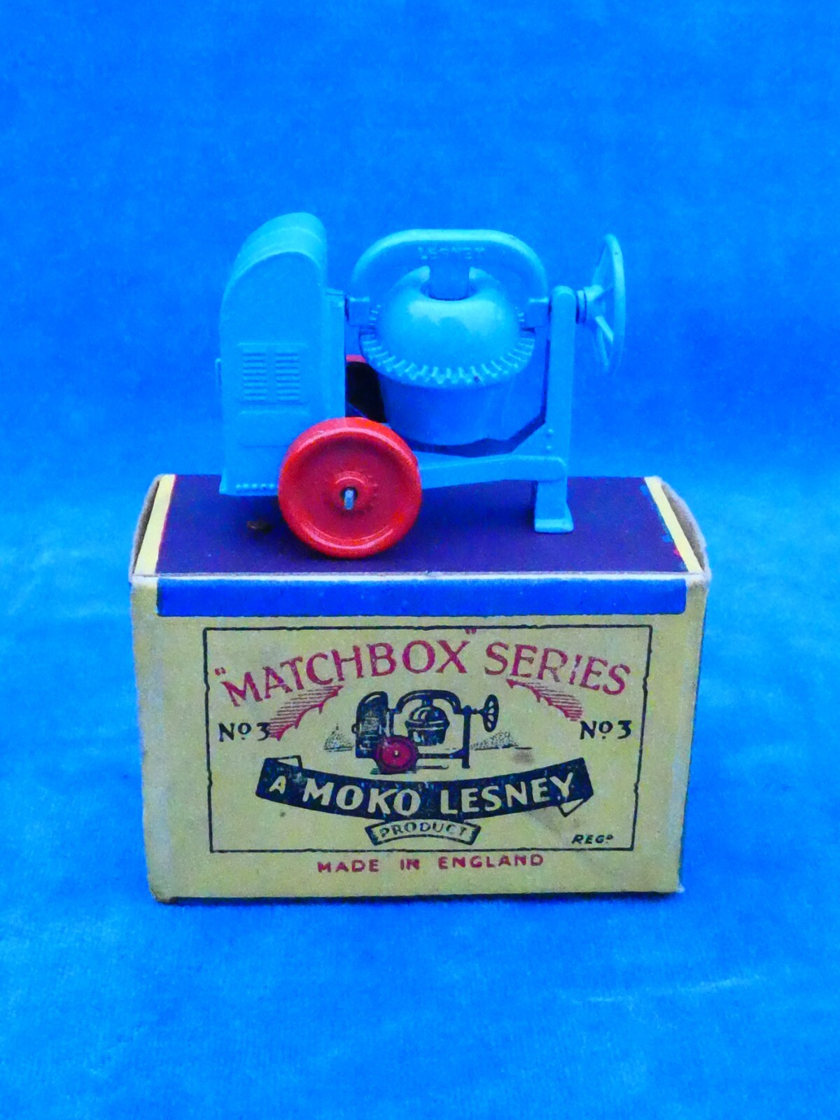 Matchbox MOKO - Bétonnière (Cement Mixer) - 3-a - Sans Poignée - Boîte D'Origine