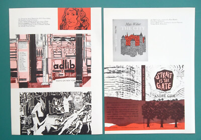 USA GRAPHIC DESIGN Sokol Warhol Nitsche Matter - 7x 1959  COLOR Prints