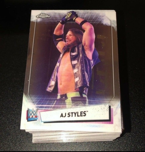 2021 Topps Chrome WWE Base Set 1-100 Becky Lynch Alexa Bliss AJ Styles Roman - Picture 2 of 2