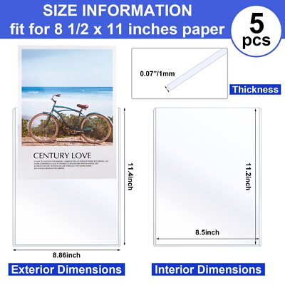 AKONEGE 5-Pack 11x14 Inch Rigid Plastic Print Protectors - Heavy Duty Top Loading Sleeves For Posters, Art, Menus - View #9