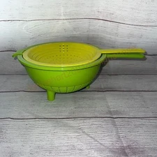 New Tupperware Double Colander Strainer 2149 2150 Margarita Green