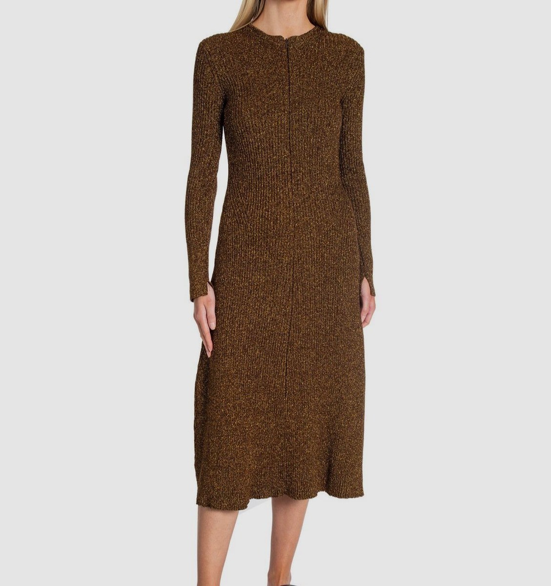 glitter knit midi dress Midnight Doll Pattern Glitter Knit V-Neck Shirred Midi Dress