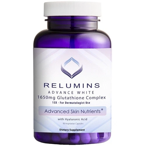RELUMINS Advance White 1650mg Glutathione Complex + HYALURONIC ACID 90Ct - Picture 2 of 6
