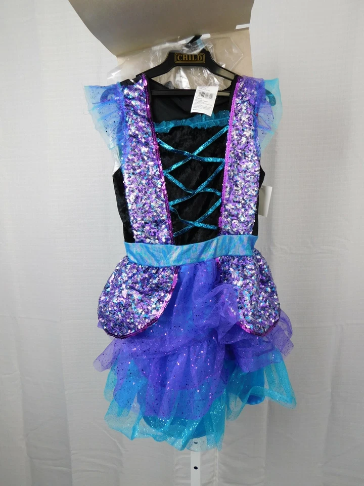 Disfraz de bruja de lentejuelas para niña Halloween - 8-10 mediano #A252 Foto 3 de 4