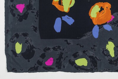 Foulard Carré Vintage Emanuel Ungaro - Motif Pois Multicolore En Polyester - Très Bon état