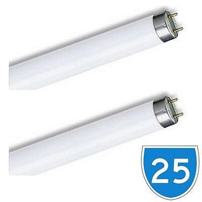 25x 18W T8 2ft 24/" 600mm Fluorescent Tube Strip Light Bulbs 6500K Daylight Whit