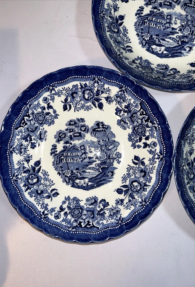 Royal Wessex Churchill Queens England Tonquin Pasta Azul/Cuencos para Servir X3 Foto 2 de 4