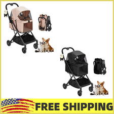 Pet Stroller for Dogs  Cats w/4 Wheels Lightweight Foldable Dog Stroller,Travel