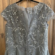 Mother Of The Bride Wedding Formal Dress Size 18 Rehearsal Dance Sequins Grey
