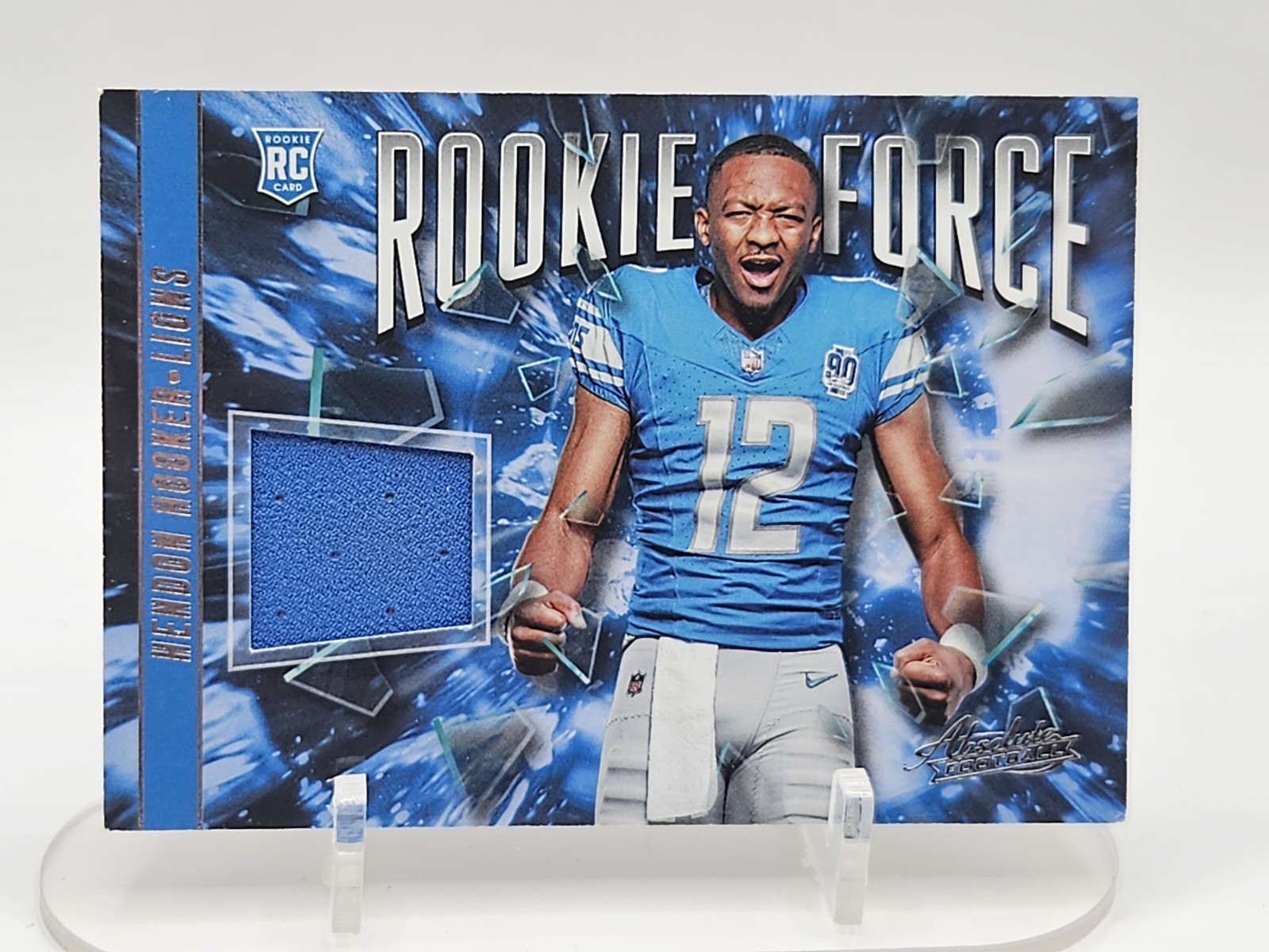 2023 Panini Absolute Hendon Hooker (RC) RELIC Rookie Force #RF-11 Detroit Lions