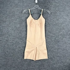 Spanx Bodysuit Shapewear Womens L Beige Open Bust Adjustable Straps Sculpting