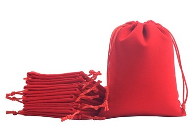 20 Stück Rot weicher Samtbeutel Schmuckbeutel mit Kordelzug, 10x12cm Samt Säc...