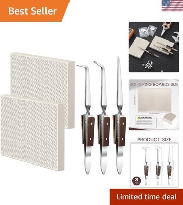 2 Pcs Soldering Block Honeycomb Ceramic Boards Jewelry Soldering Kit Plate Re...