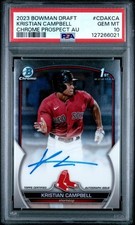 2023 Bowman Draft Kristian Campbell Chrome Prospect Auto 1st Bowman RC PSA 10