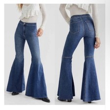 Free People We The Free Just Float On Flare Bell Bottoms Size 30x32.5 MSRP $128