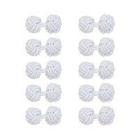 5 Paar Seiden Knoten ManschettenknöPfe Elastische Stoff ManschettenknöPfe Weiß