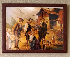 Schönes altes Wandbild mit jagdlichem Motiv