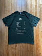 VTG Official McDonald's Gold Card Green Free Menu Employee T-Shirt Sz. XL