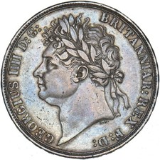 1822 TERTIO Crown - George IV British Silver Coin - Nice