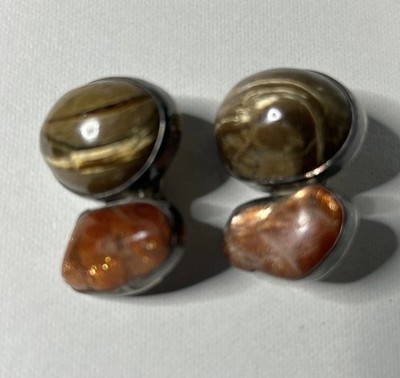 Rebecca Collins Ohrringe Bless Our Earth Sonnenstein Wichtel Stern Opal Sterling Clip on