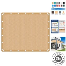 90% UV Protection Shade Fabric 8x10 FT - Outdoor Sun Screen Canopy in Wheat