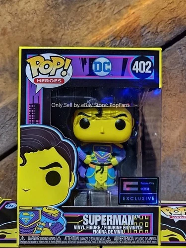 Funko Pop! Heroes Superman DC #402 Black Light Exclusive Edition Vinyl Figure