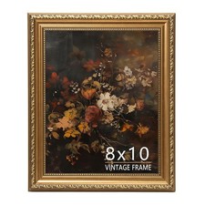 8x10 Picture Frame, Vintage Bronze Gold Picture Frame for Tabletop  Wall Mou...